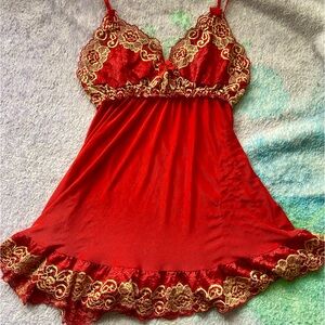 Red Lace Lingerie Dress